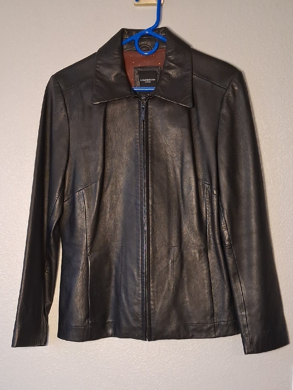 Colebrook Black Leather Zip-Front Jacket